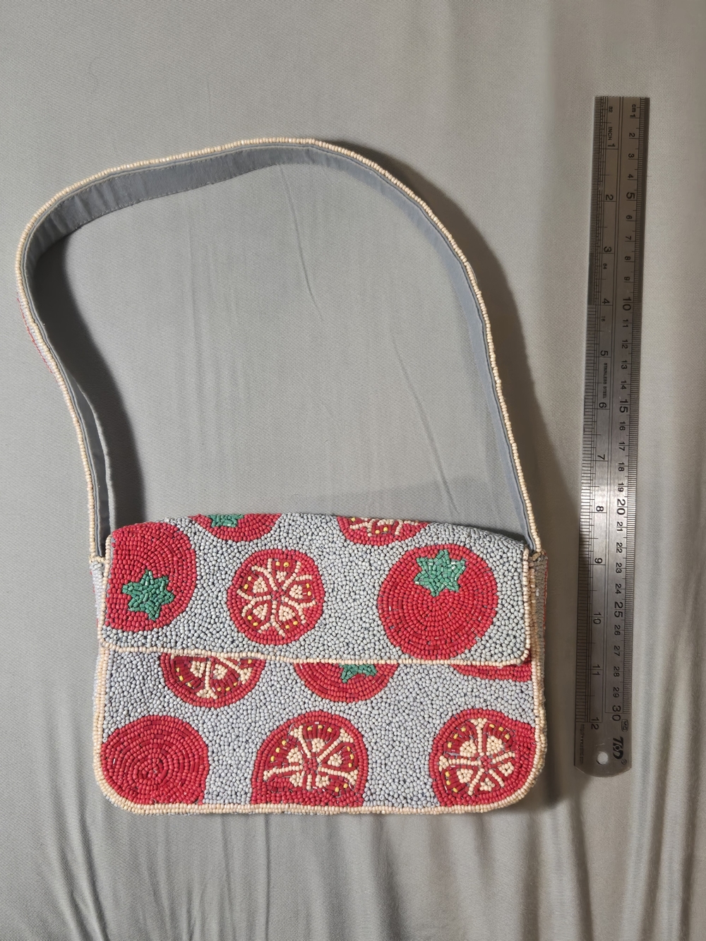 Anthropologie The Fiona Tomato Beaded Bag